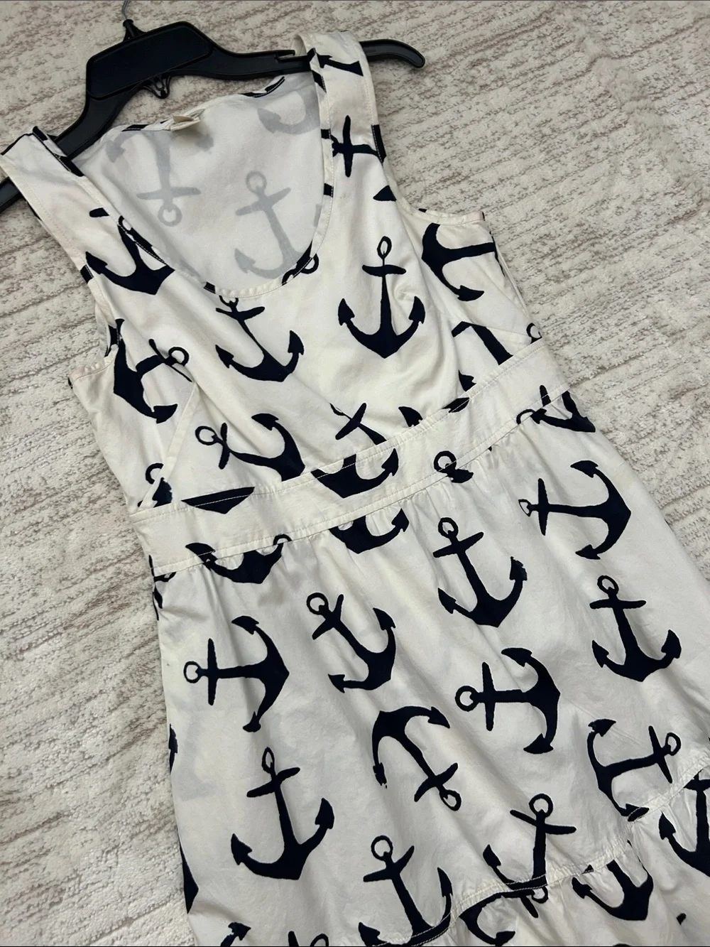 J. Crew Kids Anchor-Print Sleeveless One-Piece in Cream and Black
